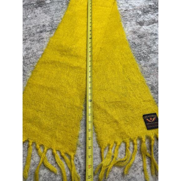 Vintage Creagaran Scotland Home Weavers Scarf Mohair Wool Yellow Scottish 9x70” - Picture 3 of 6